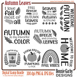 Autumn Leaves Digital Stamp Set